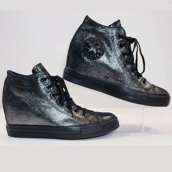 converse wedge black leather